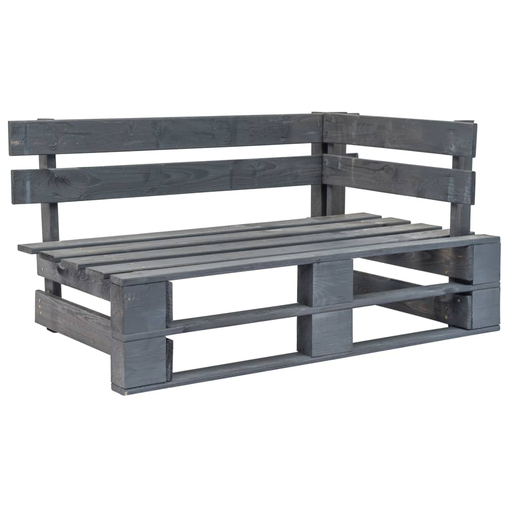 Panca Angolare da Giardino su Pallet in Legno Bianca